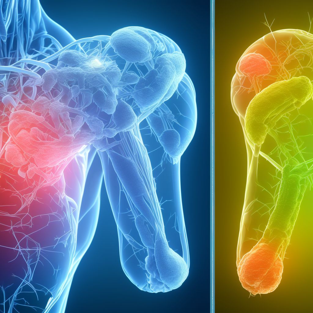 Unspecified injury of adductor muscle, fascia and tendon of left thigh, sequela digital illustration