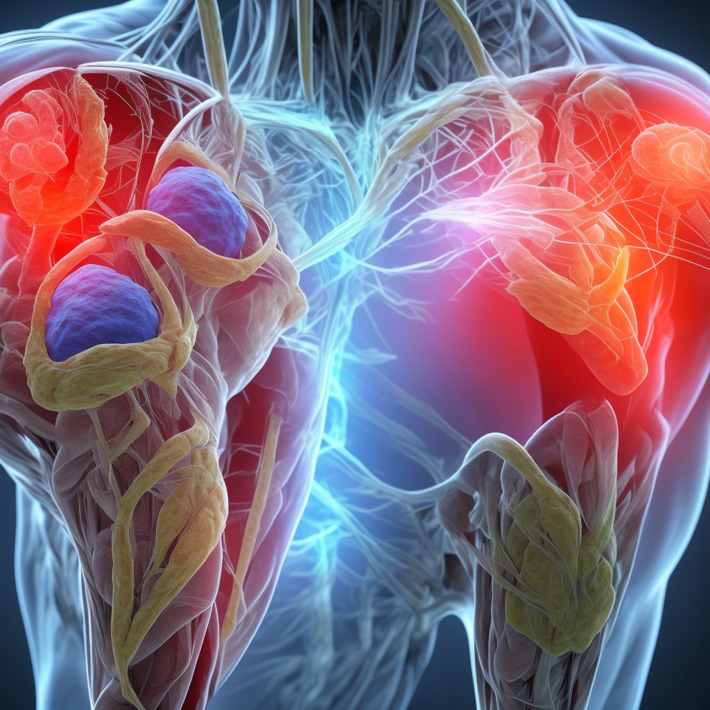 Strain of adductor muscle, fascia and tendon of unspecified thigh, sequela digital illustration