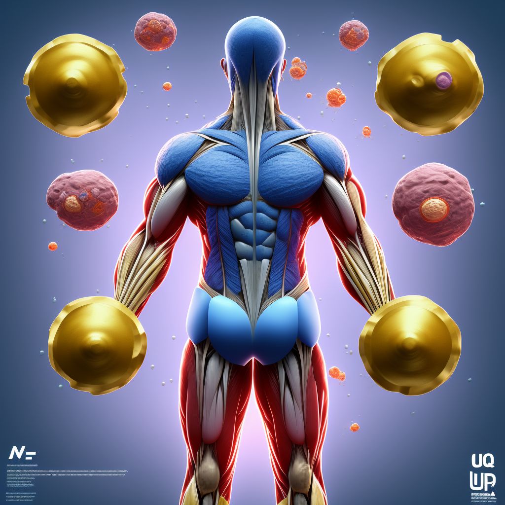 Strain of muscle, fascia and tendon of the posterior muscle group at thigh level, unspecified thigh, sequela digital illustration