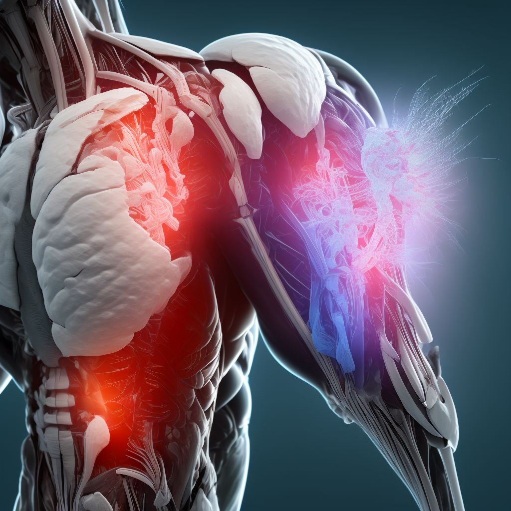 Other specified injury of muscle, fascia and tendon of the posterior muscle group at thigh level, right thigh, subsequent encounter digital illustration