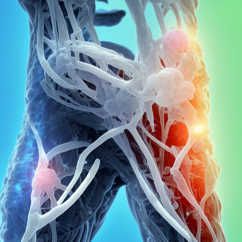 Strain of other specified muscles, fascia and tendons at thigh level, unspecified thigh, initial encounter digital illustration