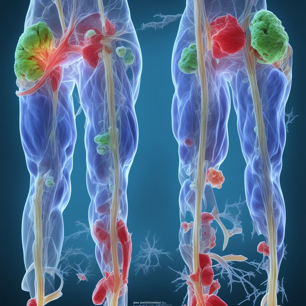 Strain of other specified muscles, fascia and tendons at thigh level, unspecified thigh, sequela digital illustration