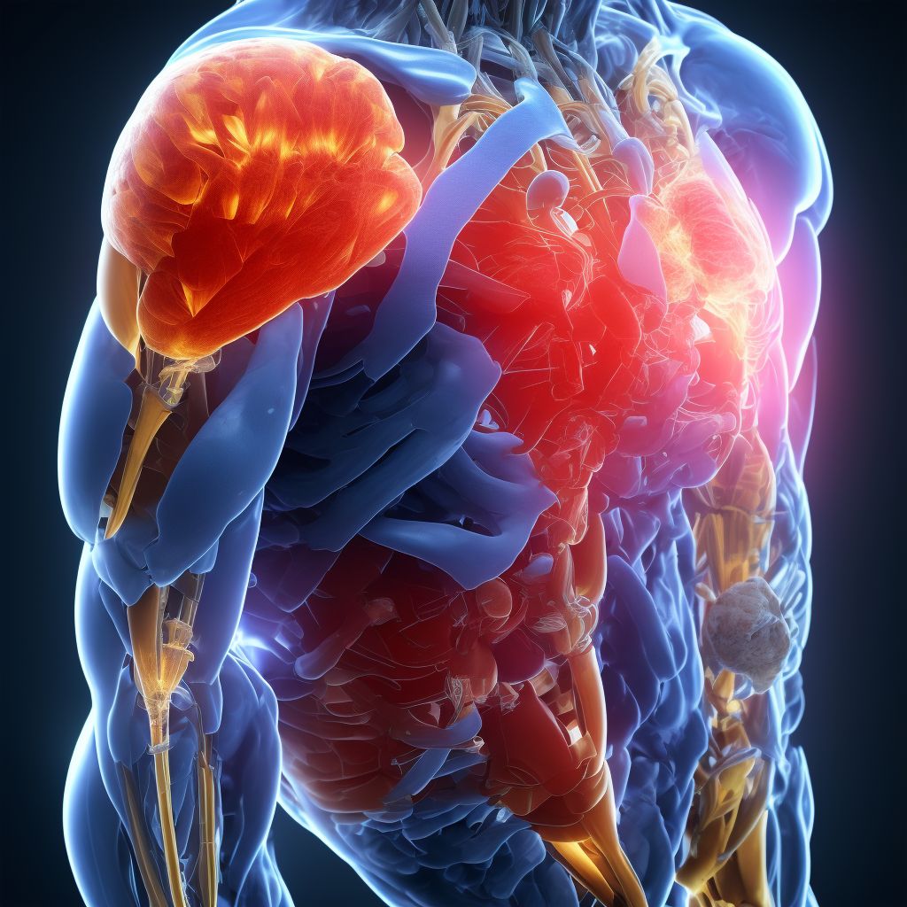 Other injury of other specified muscles, fascia and tendons at thigh level, right thigh, initial encounter digital illustration