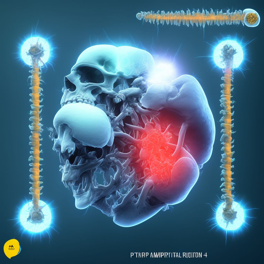 Partial traumatic amputation at level between right hip and knee, sequela digital illustration