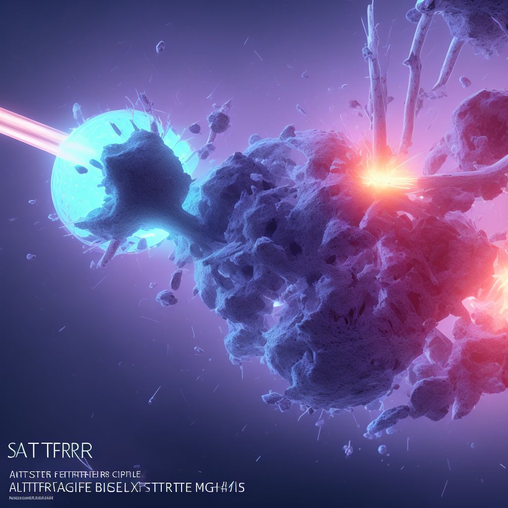 Salter-Harris Type II physeal fracture of lower end of right femur, initial encounter for closed fracture digital illustration