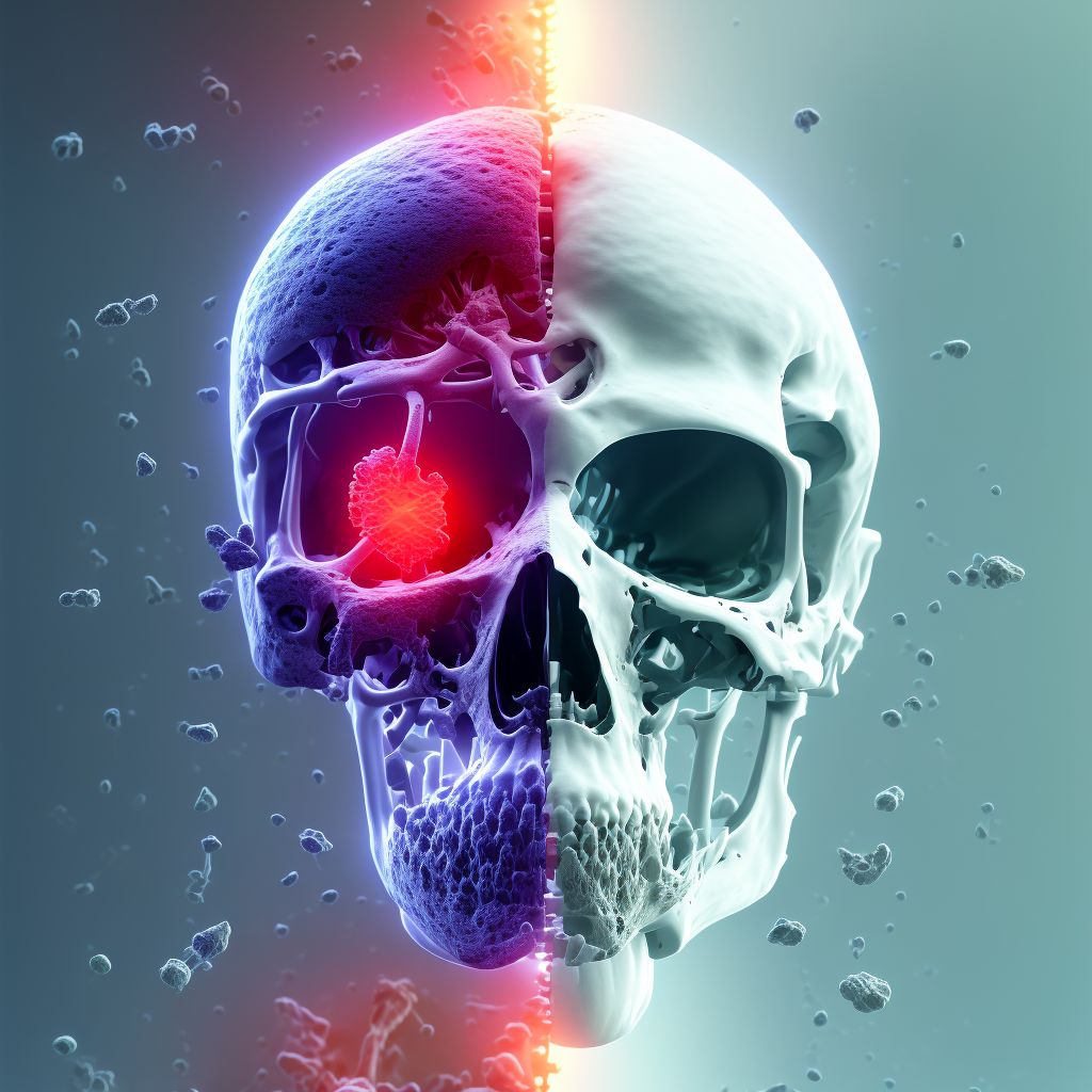 Salter-Harris Type II physeal fracture of lower end of left femur, subsequent encounter for fracture with nonunion digital illustration