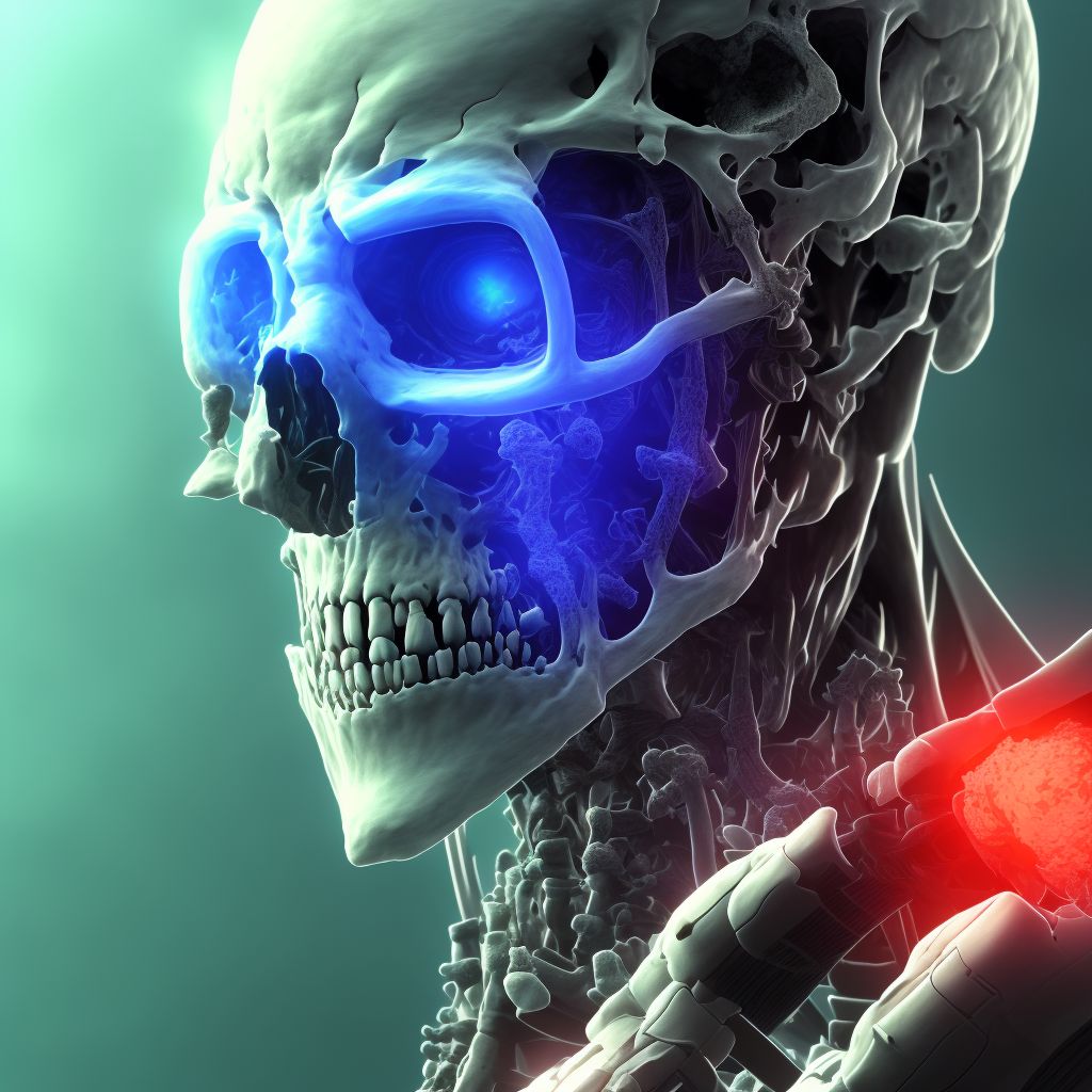 Salter-Harris Type III physeal fracture of lower end of left femur, subsequent encounter for fracture with routine healing digital illustration