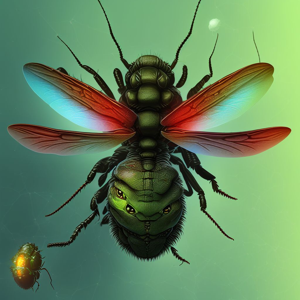 Insect bite (nonvenomous), unspecified knee, initial encounter digital illustration