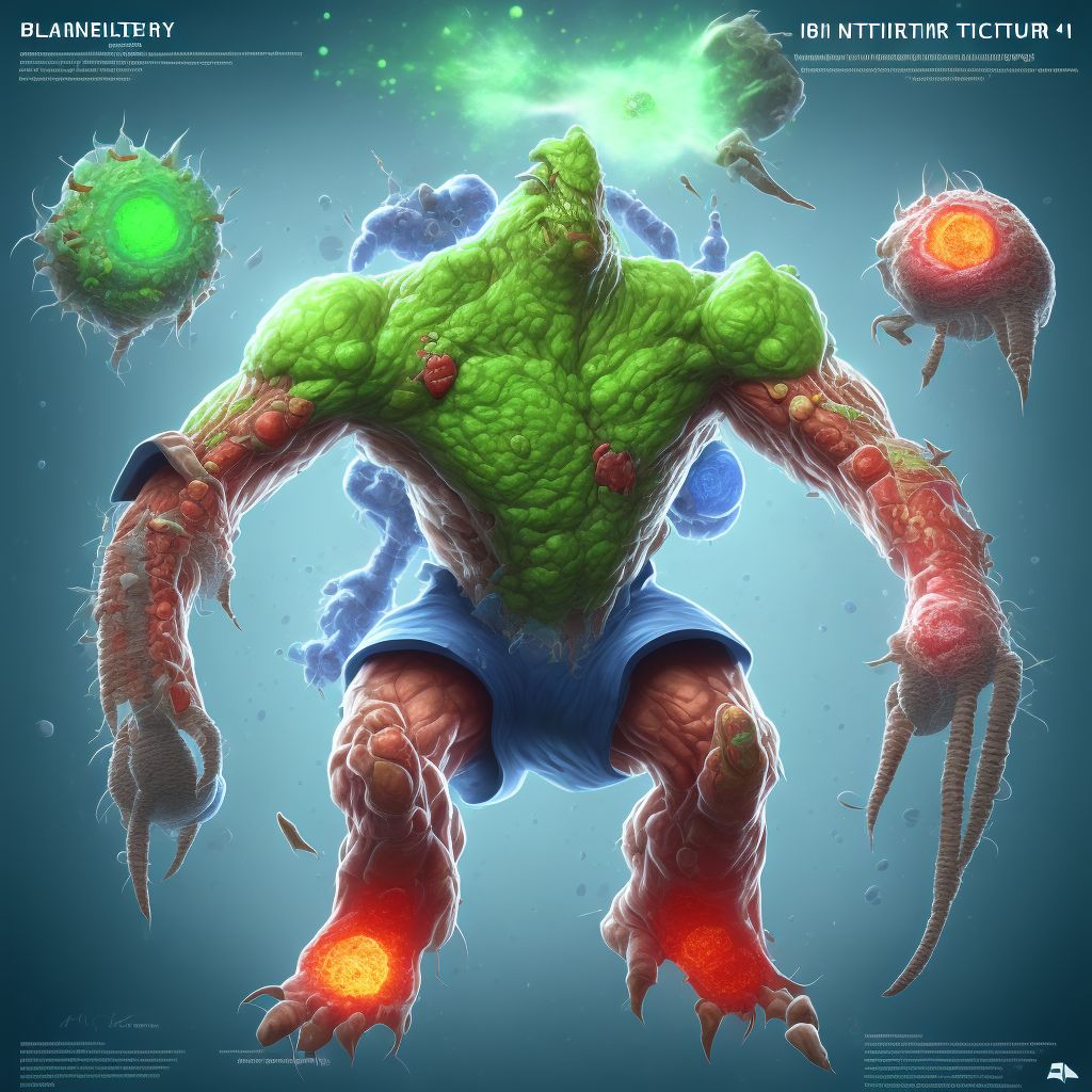 Blister (nonthermal), right lower leg, initial encounter digital illustration