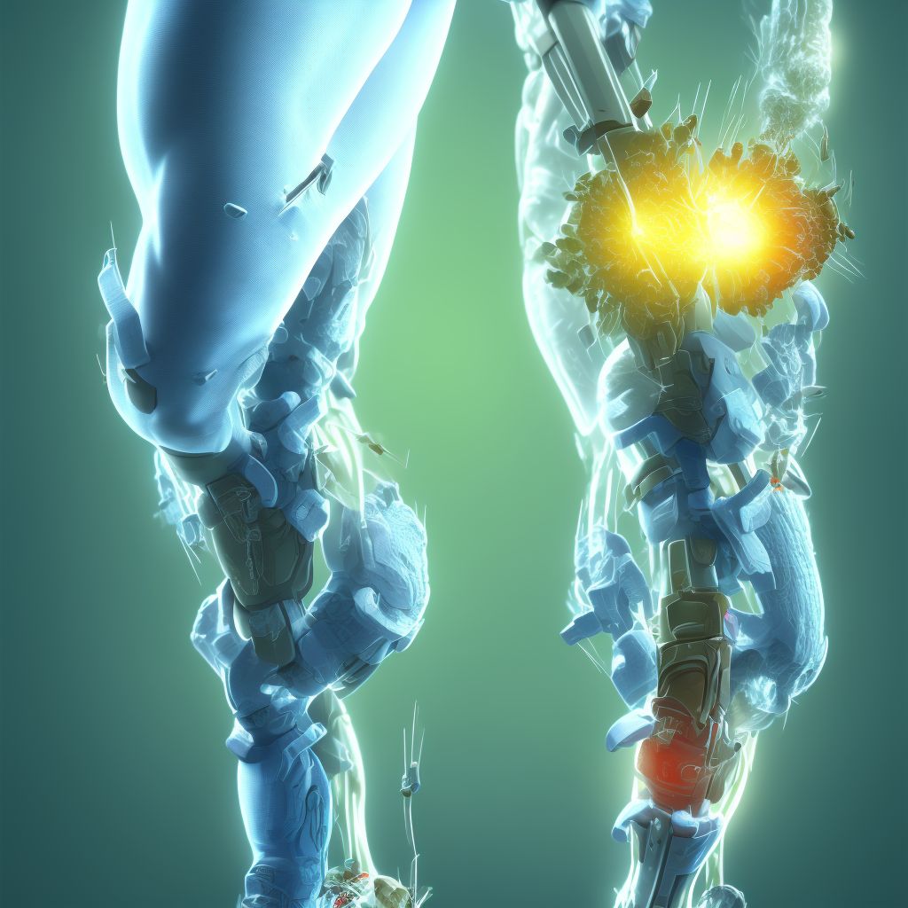 Unspecified superficial injury of right lower leg, initial encounter digital illustration