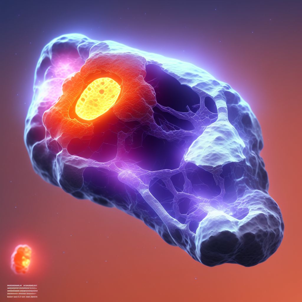 Displaced osteochondral fracture of unspecified patella, subsequent encounter for closed fracture with routine healing digital illustration