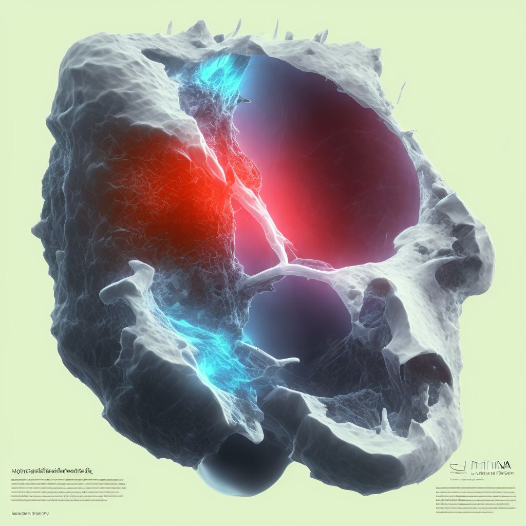 Nondisplaced longitudinal fracture of left patella, subsequent encounter for open fracture type IIIA, IIIB, or IIIC with nonunion digital illustration