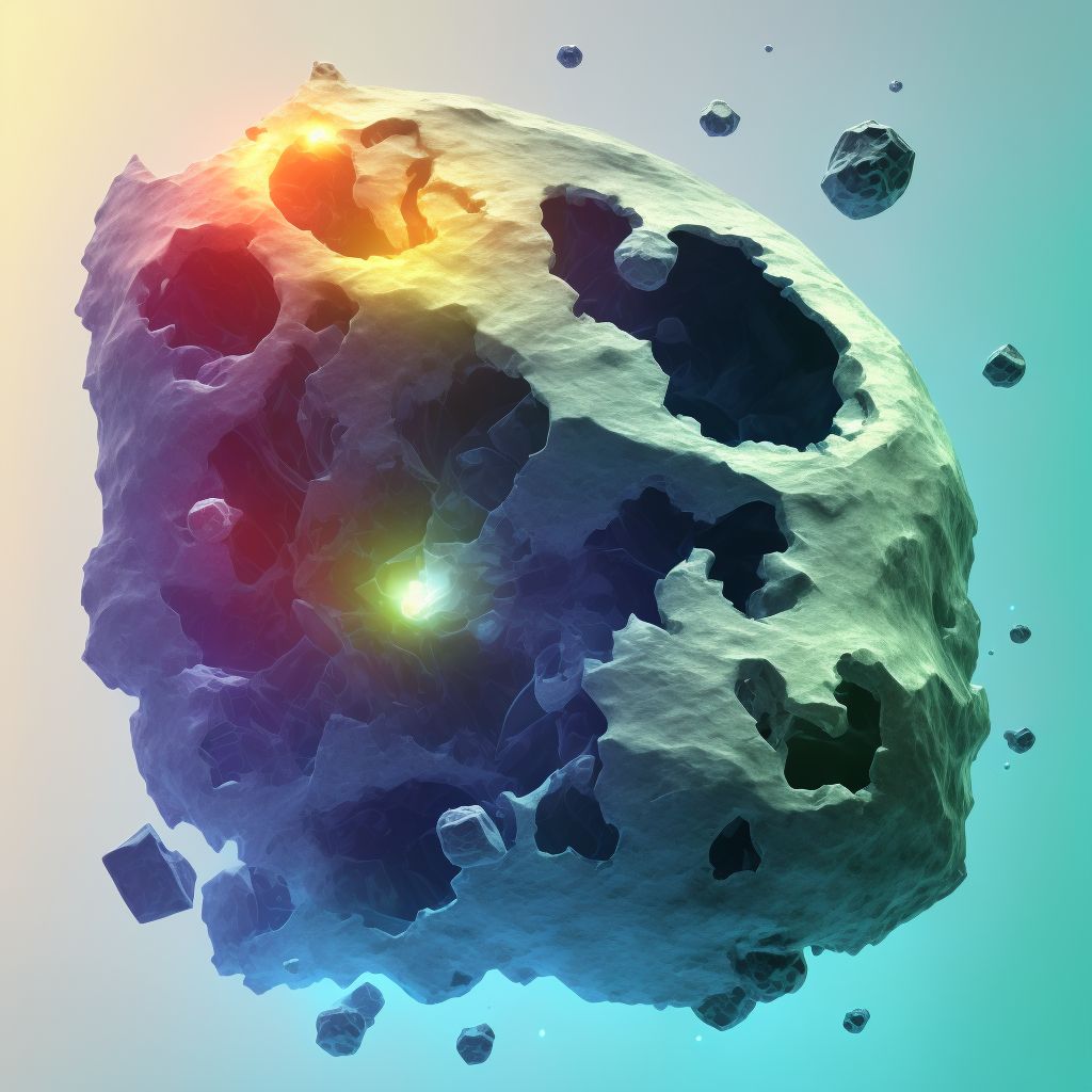 Nondisplaced comminuted fracture of right patella, sequela digital illustration