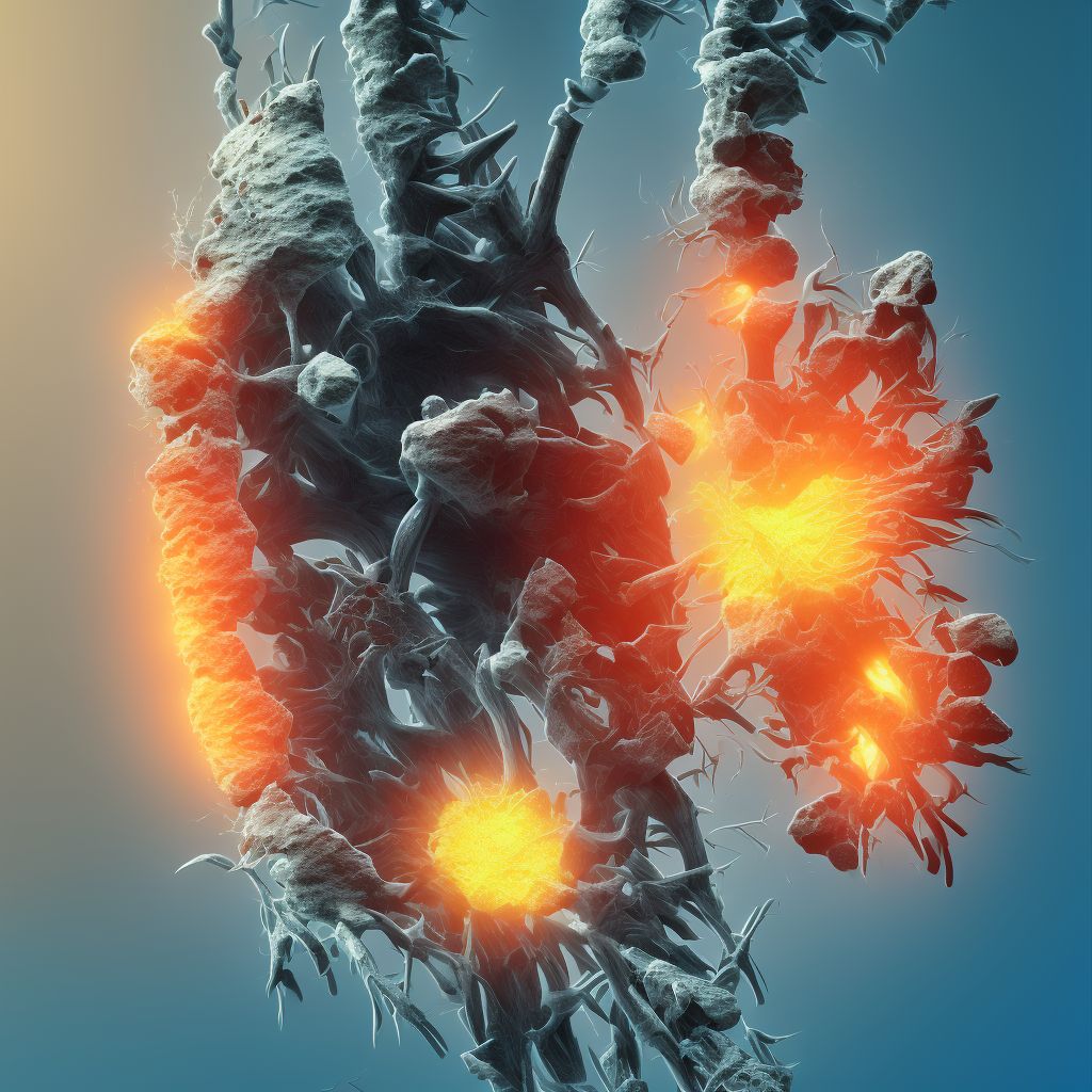 Displaced fracture of left tibial spine, initial encounter for open fracture type IIIA, IIIB, or IIIC digital illustration