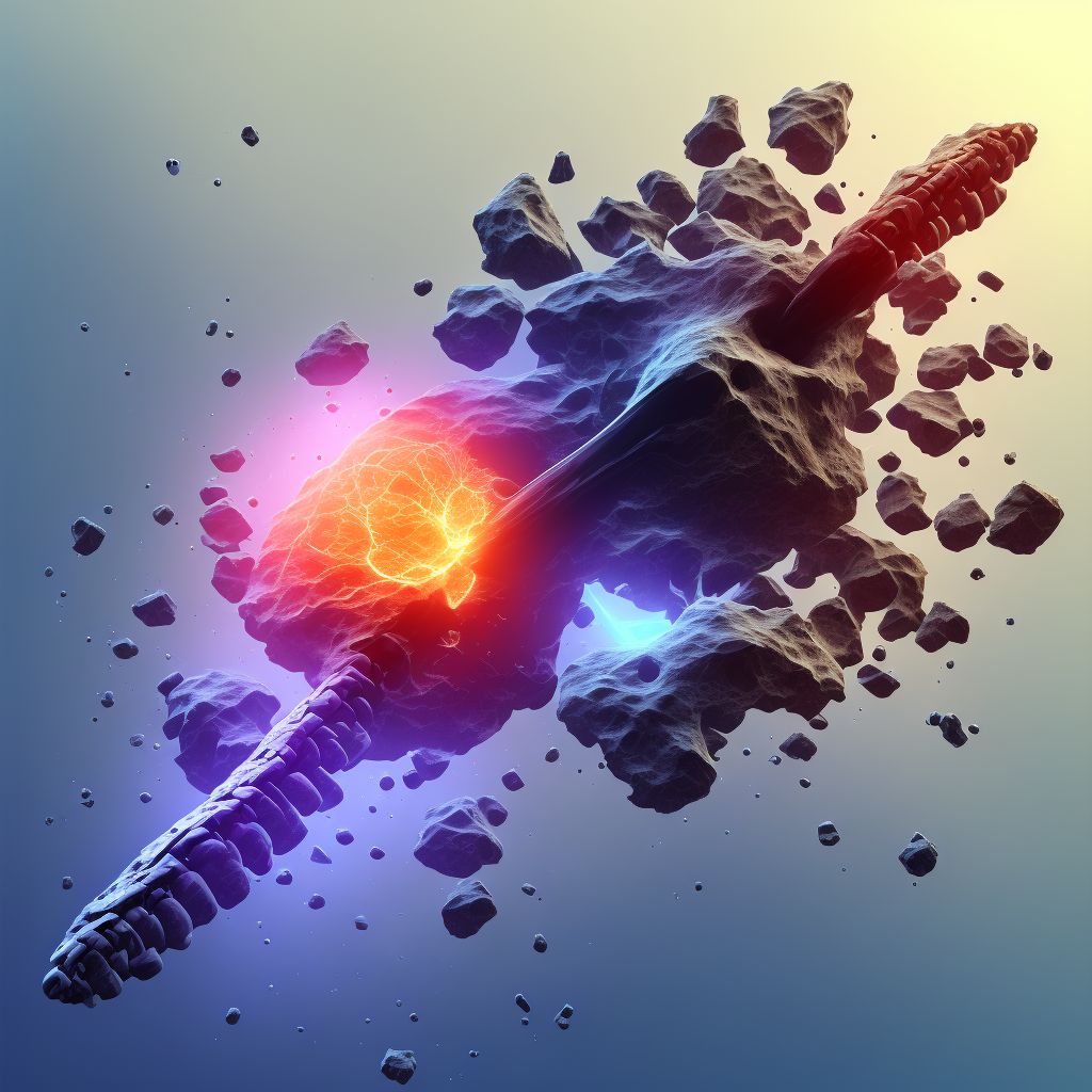 Displaced fracture of lateral condyle of unspecified tibia, subsequent encounter for open fracture type IIIA, IIIB, or IIIC with delayed healing digital illustration