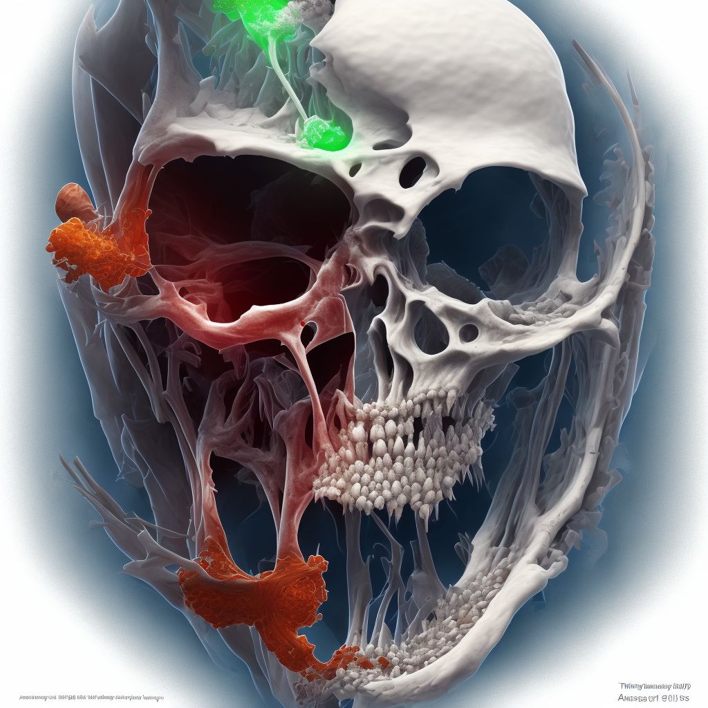 Nondisplaced fracture of unspecified tibial tuberosity, sequela digital illustration