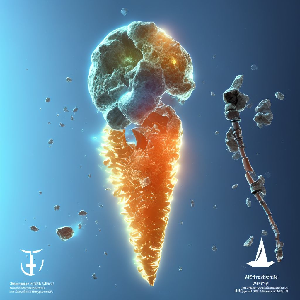 Nondisplaced oblique fracture of shaft of unspecified tibia, subsequent encounter for open fracture type I or II with nonunion digital illustration