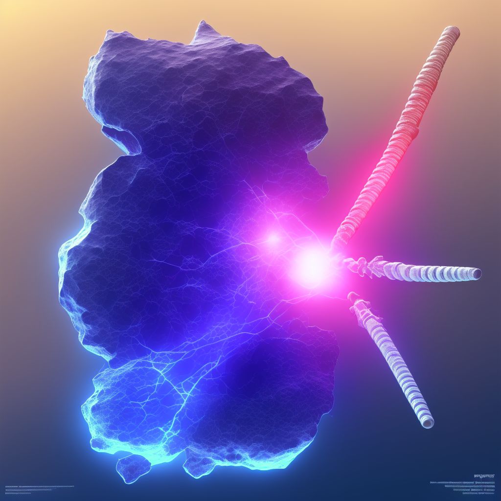 Nondisplaced comminuted fracture of shaft of unspecified tibia, subsequent encounter for closed fracture with malunion digital illustration