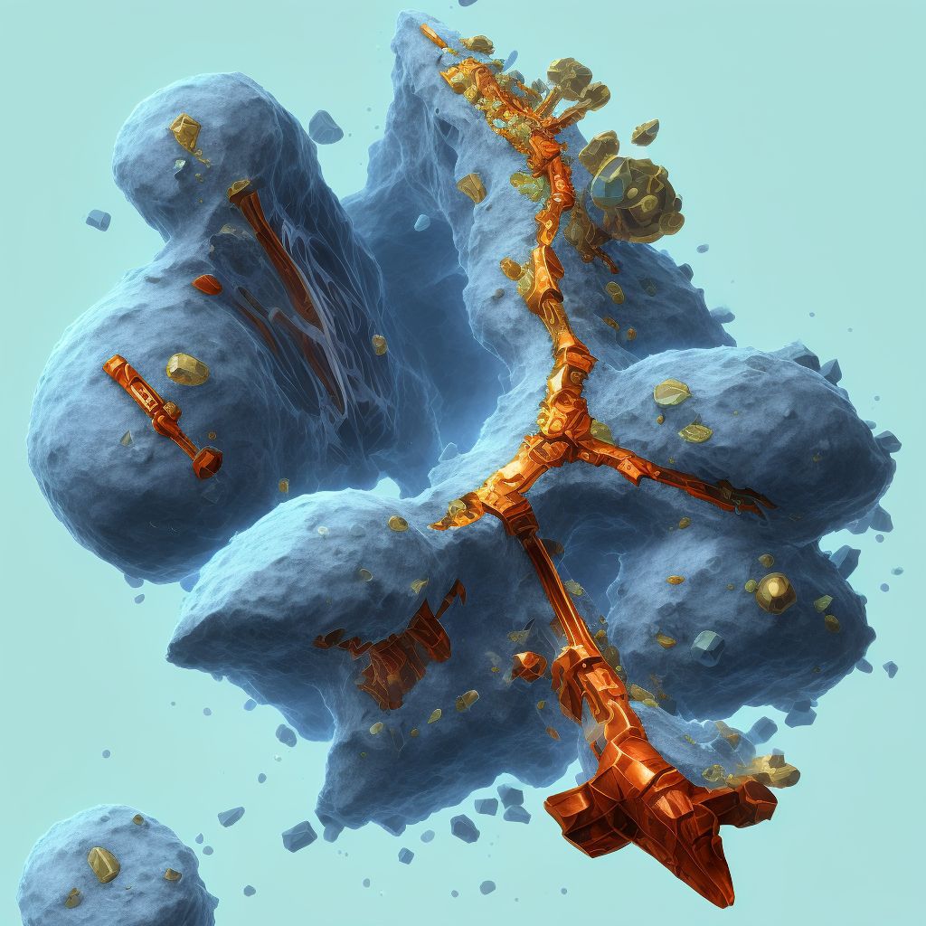 Nondisplaced segmental fracture of shaft of left fibula, subsequent encounter for open fracture type IIIA, IIIB, or IIIC with nonunion digital illustration