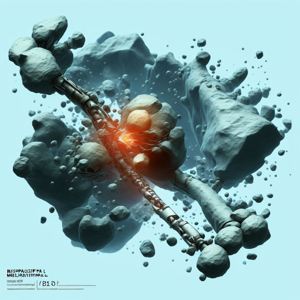 Displaced fracture of medial malleolus of unspecified tibia, subsequent encounter for closed fracture with delayed healing digital illustration