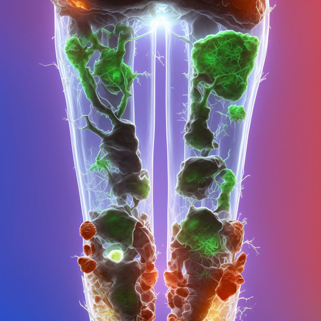 Displaced bimalleolar fracture of right lower leg, subsequent encounter for open fracture type I or II with malunion digital illustration