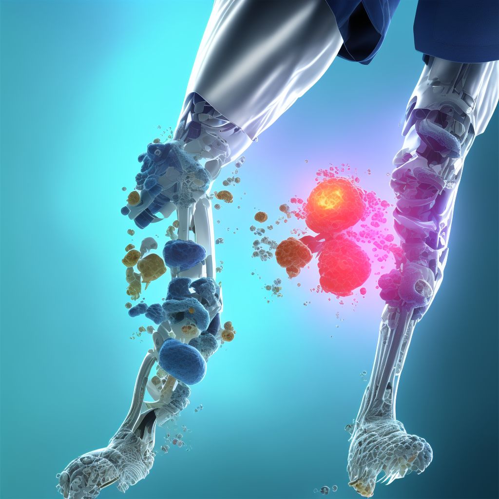 Displaced bimalleolar fracture of left lower leg, subsequent encounter for open fracture type IIIA, IIIB, or IIIC with nonunion digital illustration