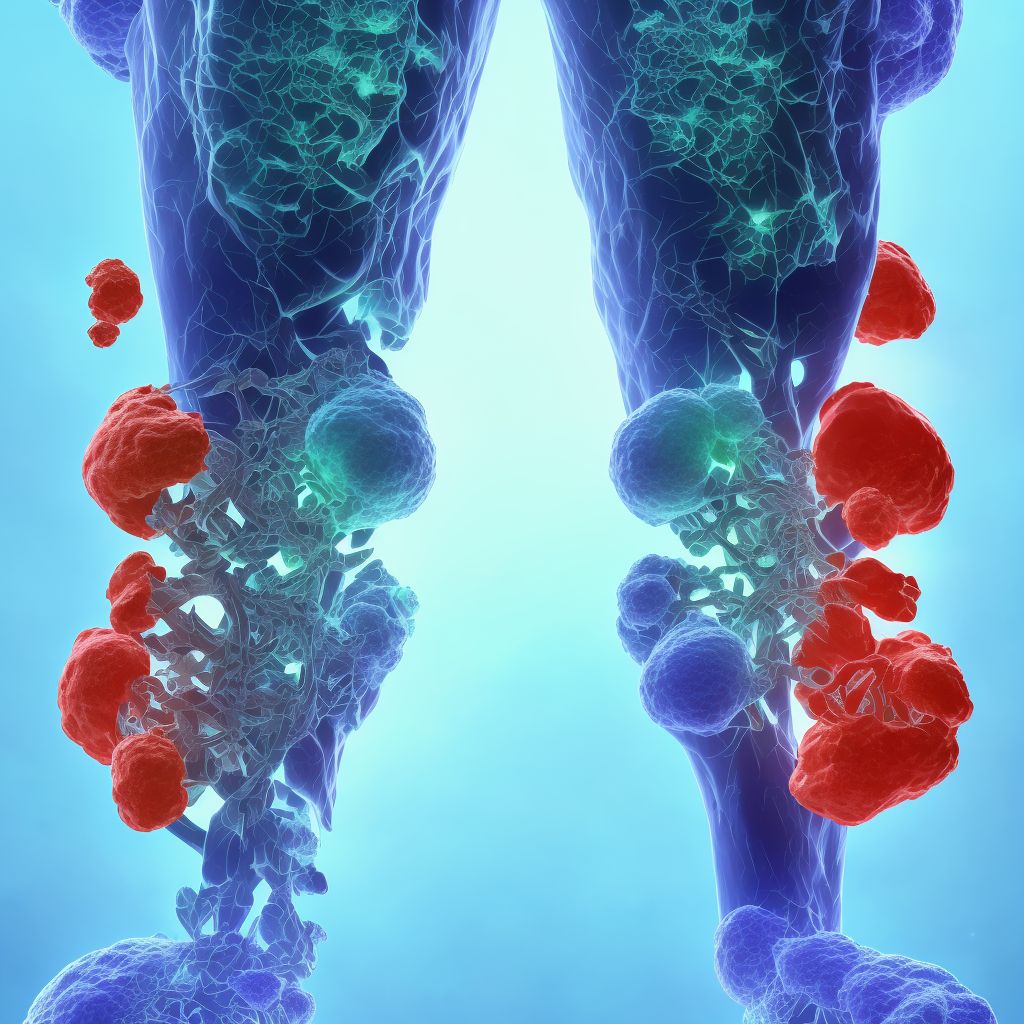 Displaced trimalleolar fracture of unspecified lower leg, subsequent encounter for open fracture type I or II with nonunion digital illustration