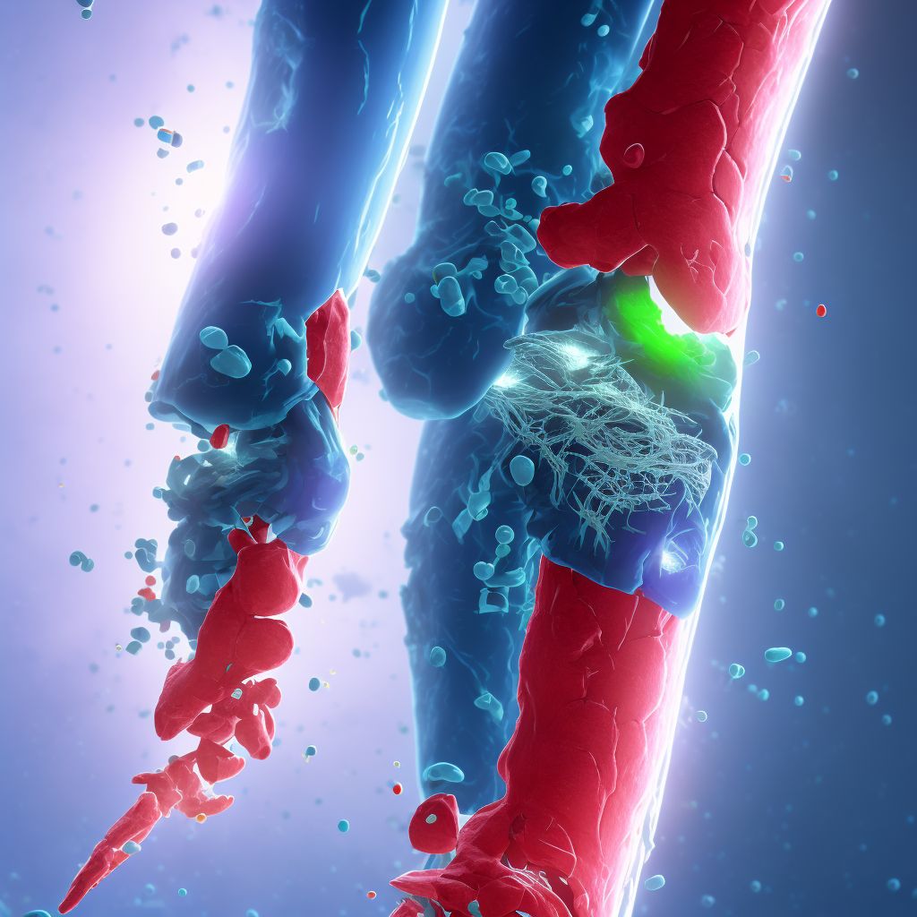 Displaced trimalleolar fracture of unspecified lower leg, subsequent encounter for open fracture type IIIA, IIIB, or IIIC with nonunion digital illustration