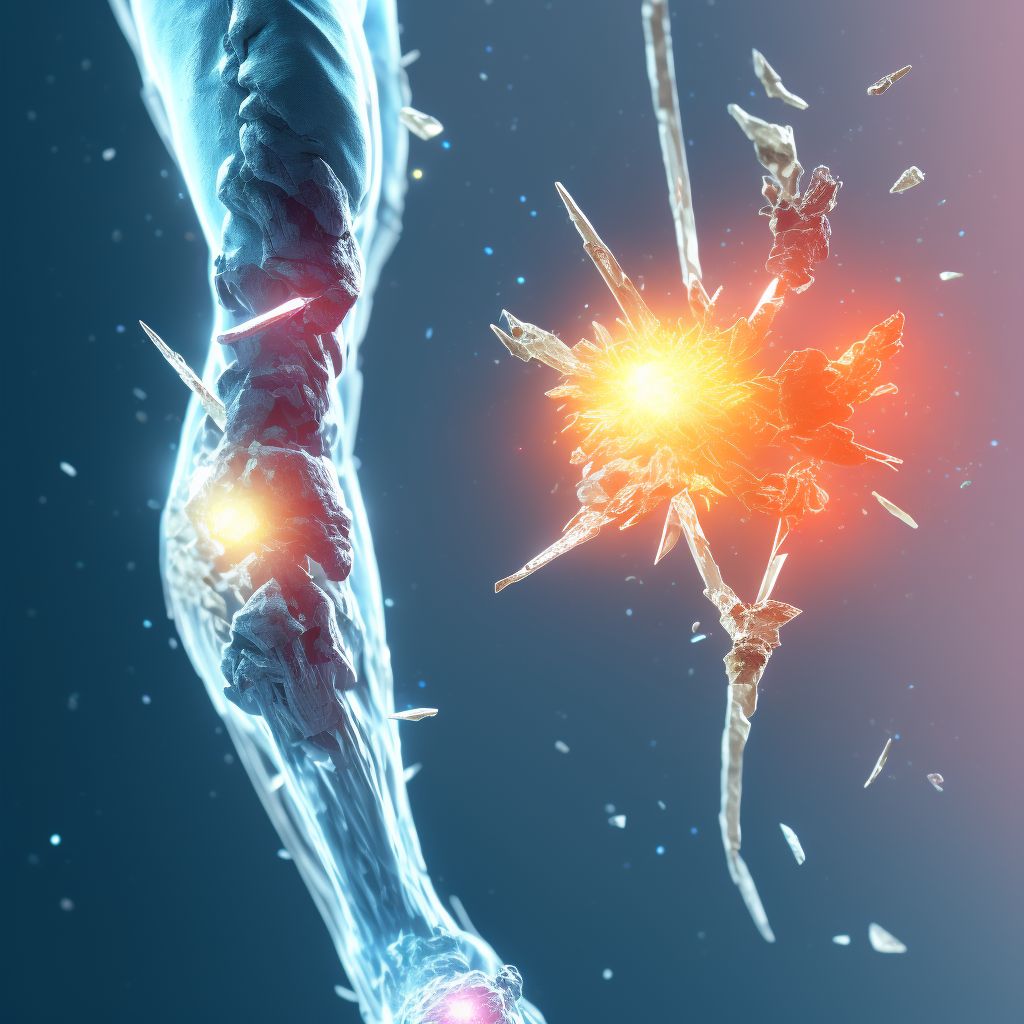 Displaced Maisonneuve's fracture of left leg, subsequent encounter for open fracture type I or II with malunion digital illustration