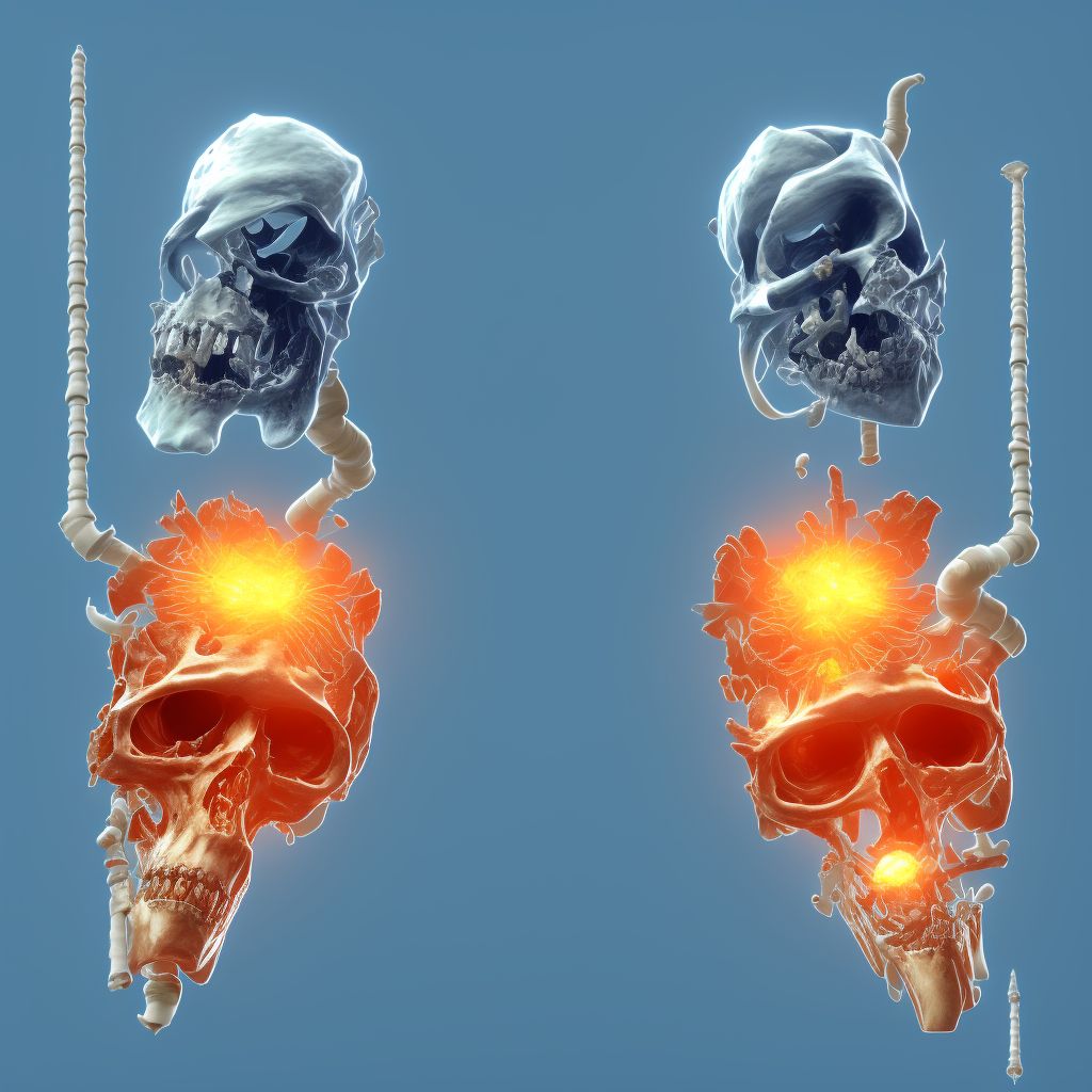 Displaced pilon fracture of left tibia, subsequent encounter for open fracture type I or II with nonunion digital illustration