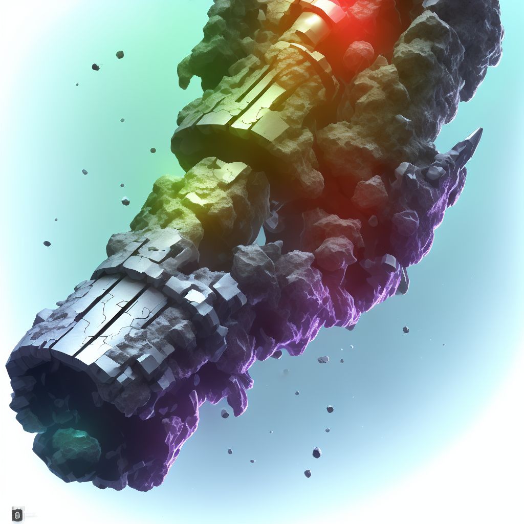 Displaced pilon fracture of unspecified tibia, subsequent encounter for open fracture type IIIA, IIIB, or IIIC with malunion digital illustration