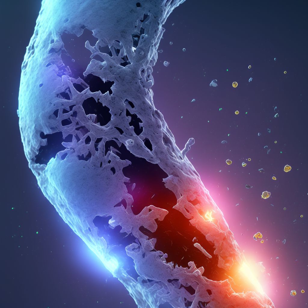 Other fracture of right lower leg, subsequent encounter for open fracture type IIIA, IIIB, or IIIC with delayed healing digital illustration