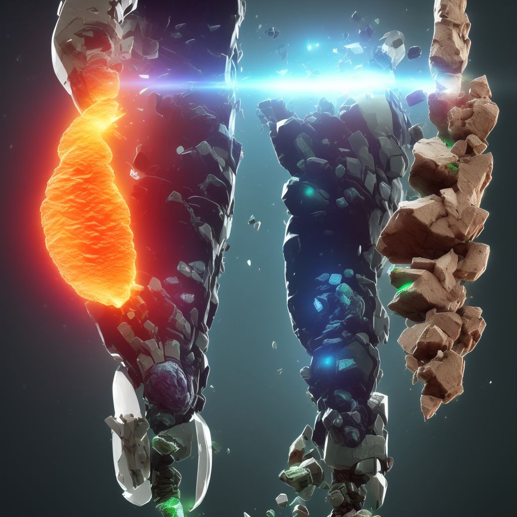 Other fracture of unspecified lower leg, subsequent encounter for closed fracture with delayed healing digital illustration