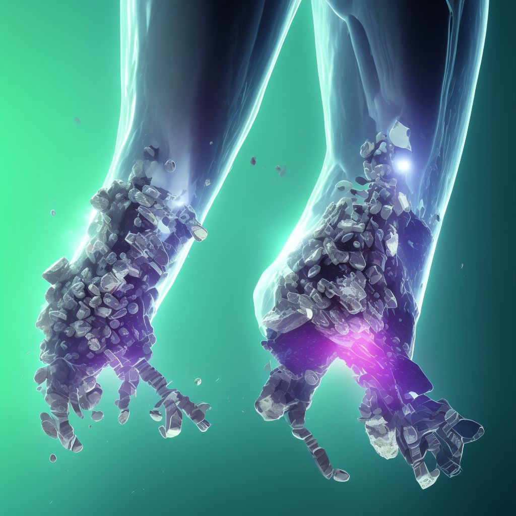 Unspecified fracture of unspecified lower leg, subsequent encounter for open fracture type I or II with nonunion digital illustration