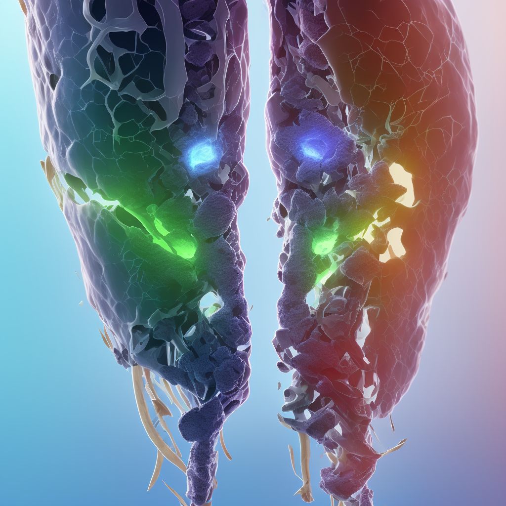 Unspecified fracture of left lower leg, subsequent encounter for open fracture type I or II with malunion digital illustration