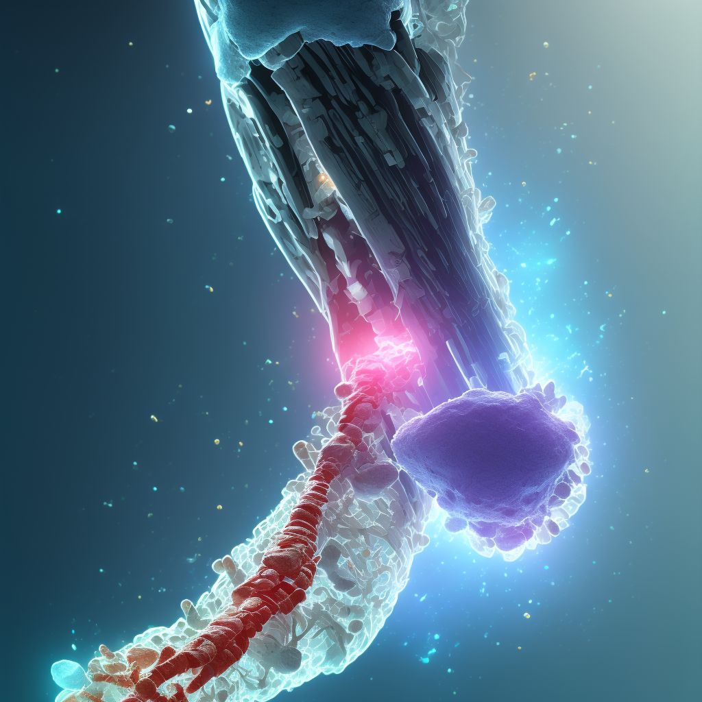 Unspecified fracture of left lower leg, sequela digital illustration