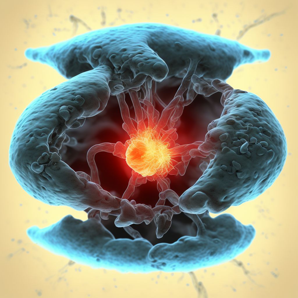 Peripheral tear of medial meniscus, current injury, left knee, subsequent encounter digital illustration