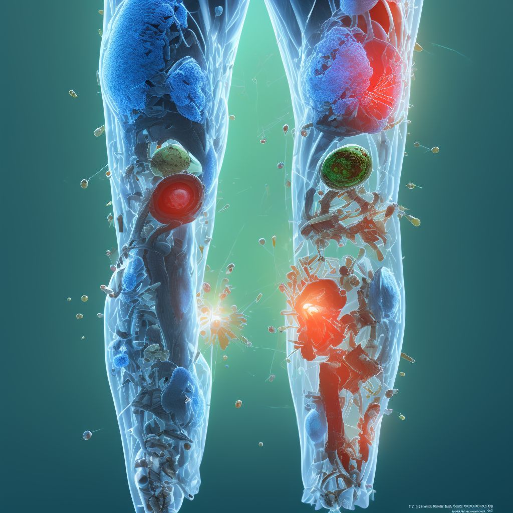 Sprain of posterior cruciate ligament of left knee, subsequent encounter digital illustration