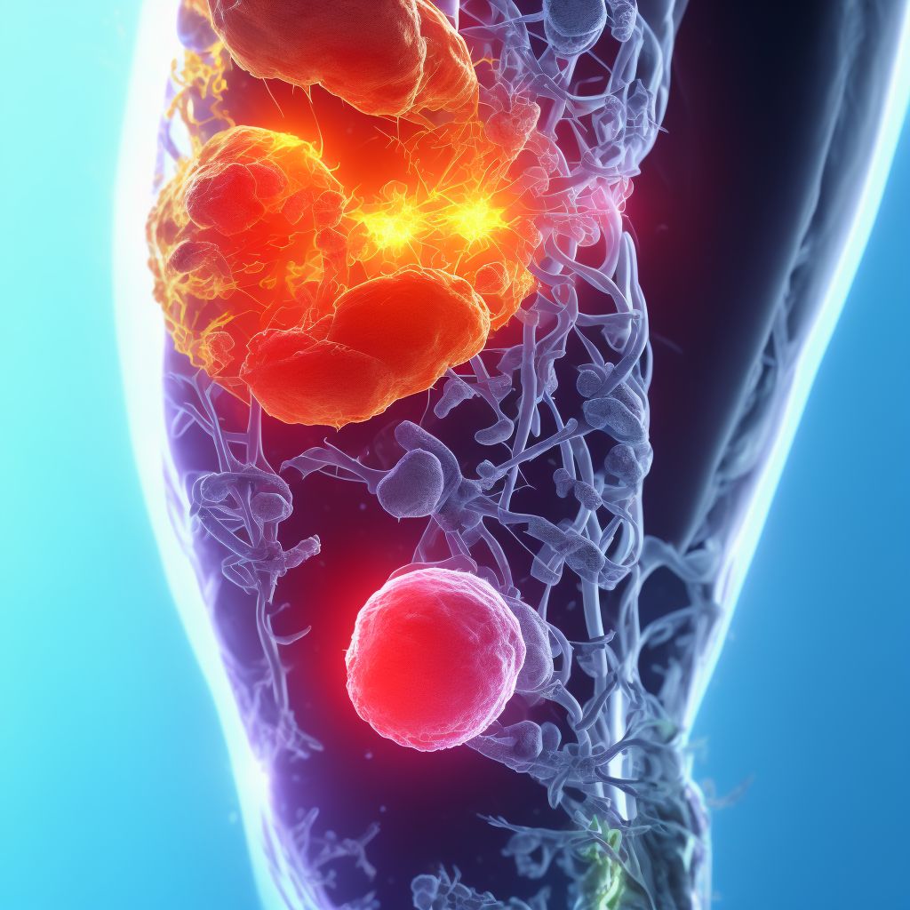 Sprain of unspecified site of right knee, initial encounter digital illustration