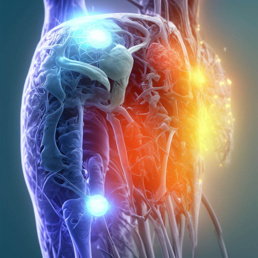 Injury of tibial nerve at lower leg level, right leg, initial encounter digital illustration