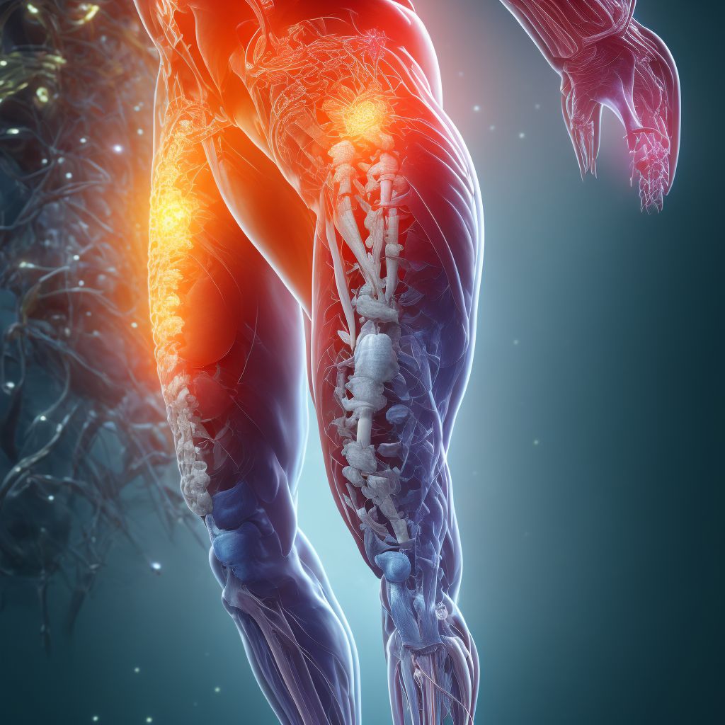 Injury of peroneal nerve at lower leg level, left leg, initial encounter digital illustration