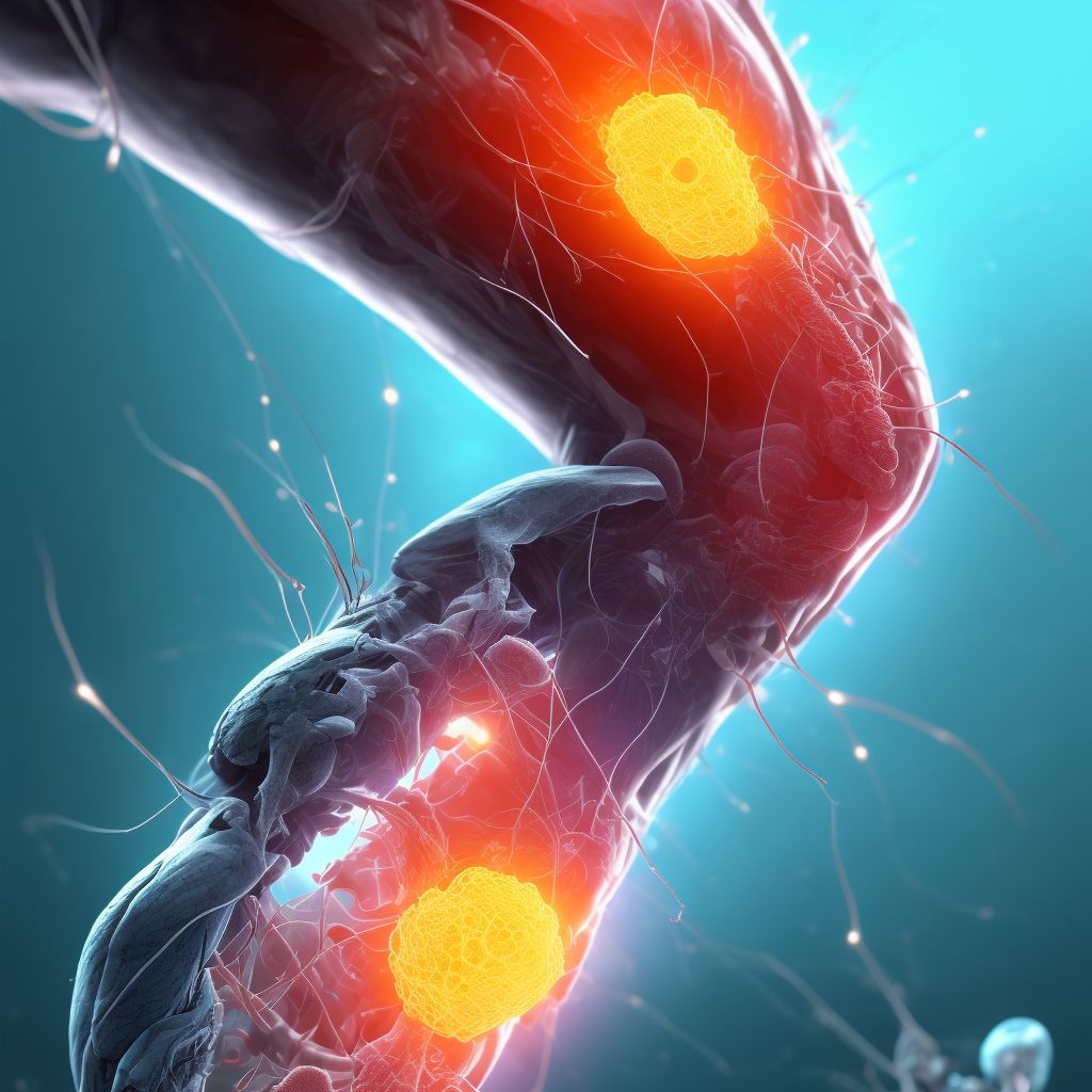 Injury of peroneal nerve at lower leg level, left leg, subsequent encounter digital illustration