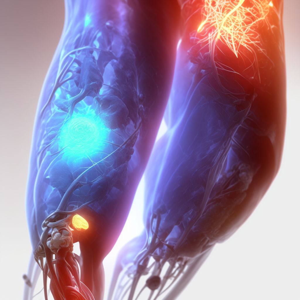 Injury of peroneal nerve at lower leg level, left leg, sequela digital illustration