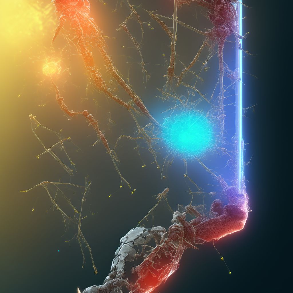 Injury of cutaneous sensory nerve at lower leg level, left leg, subsequent encounter digital illustration