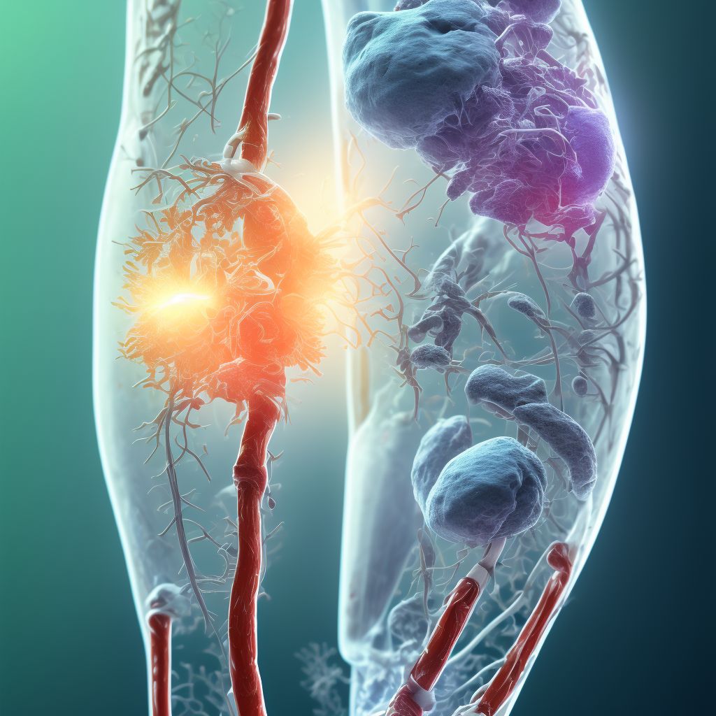 Injury of other nerves at lower leg level, left leg, sequela digital illustration