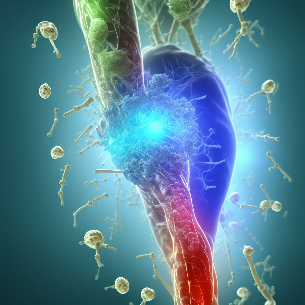 Injury of unspecified nerve at lower leg level, unspecified leg, sequela digital illustration