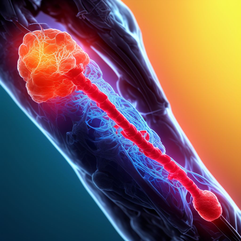 Unspecified injury of popliteal artery, left leg, sequela digital illustration