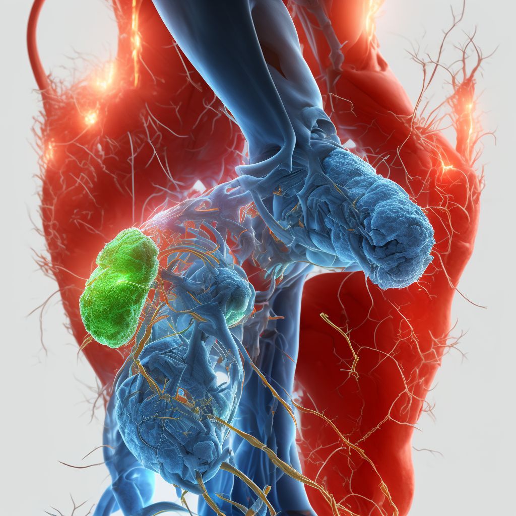 Laceration of popliteal artery, left leg, initial encounter digital illustration