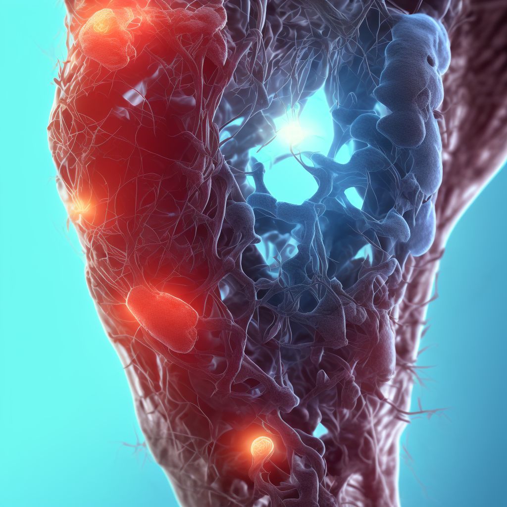 Laceration of popliteal artery, unspecified leg, subsequent encounter digital illustration