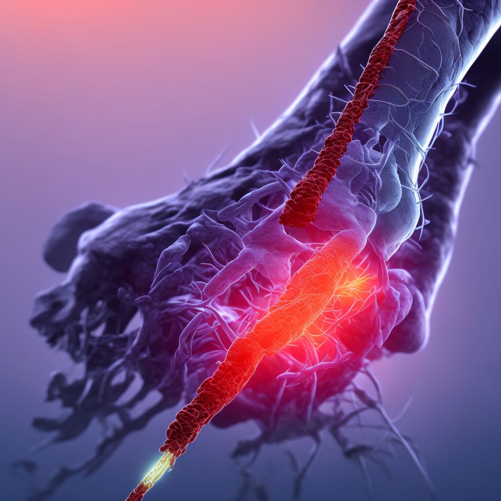 Laceration of popliteal artery, unspecified leg, sequela digital illustration